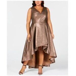 Calvin Klein Metallic Hi-low Ball Gown Formal 16